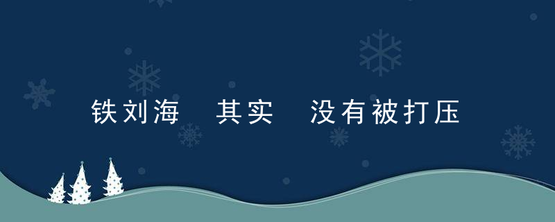 铁刘海‬其实‬没有被打压