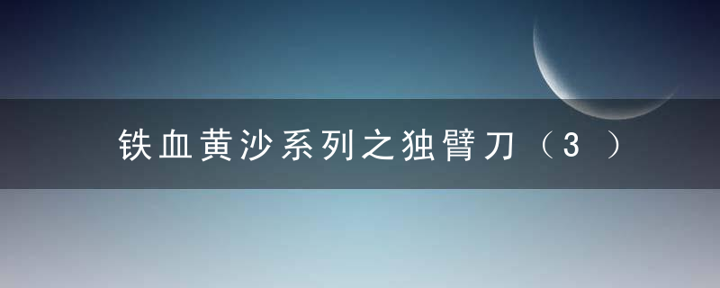 铁血黄沙系列之独臂刀（3）