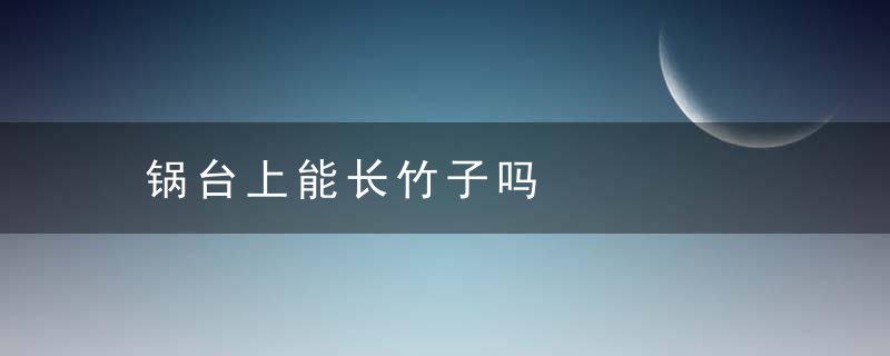 锅台上能长竹子吗