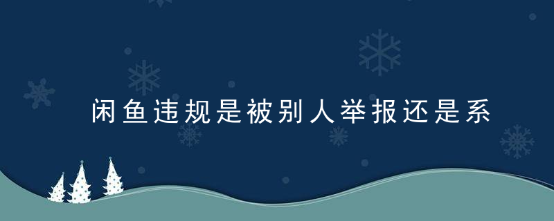 闲鱼违规是被别人举报还是系统自动发现的