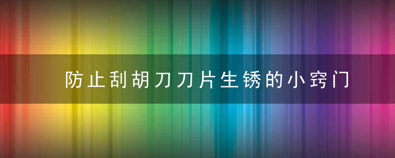 防止刮胡刀刀片生锈的小窍门