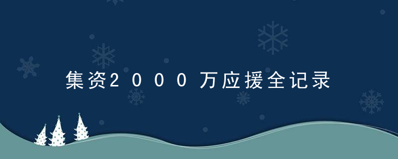 集资2000万应援全记录