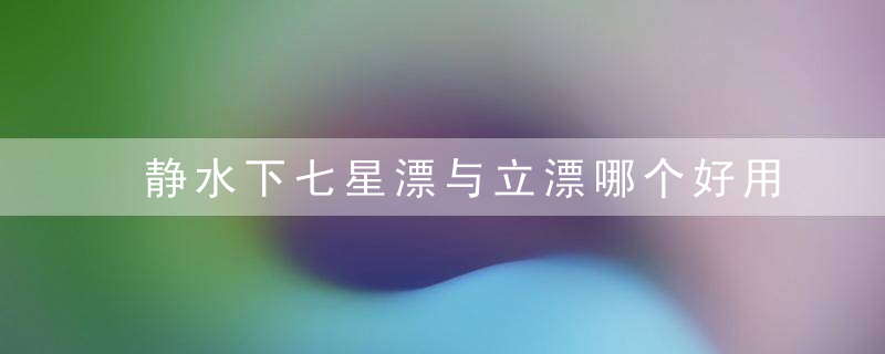 静水下七星漂与立漂哪个好用