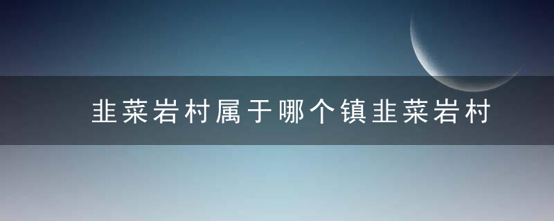 韭菜岩村属于哪个镇韭菜岩村介绍，韭菜坪在哪个乡