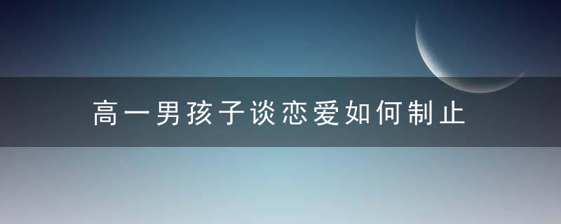 高一男孩子谈恋爱如何制止