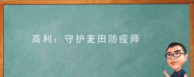 高利：守护麦田防疫师