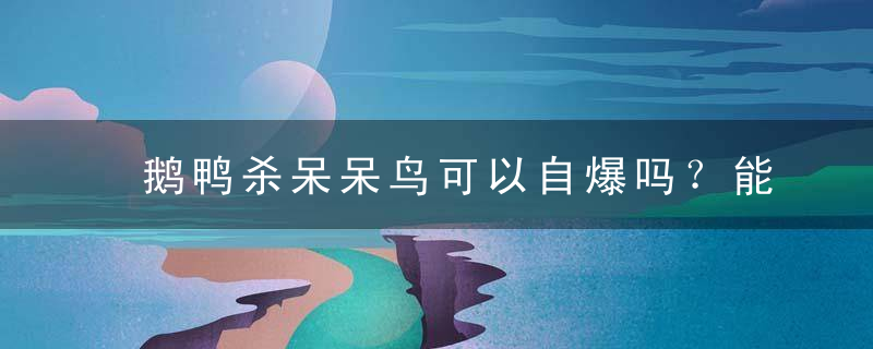 鹅鸭杀呆呆鸟可以自爆吗？能报警吗？鹅鸭杀呆呆鸟胜利条件